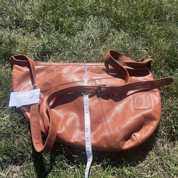 NWT ASHWOOD By Harrods Bison Genuine Leather Large Handbag Cognac Retail $150 - Picture 8 of 13